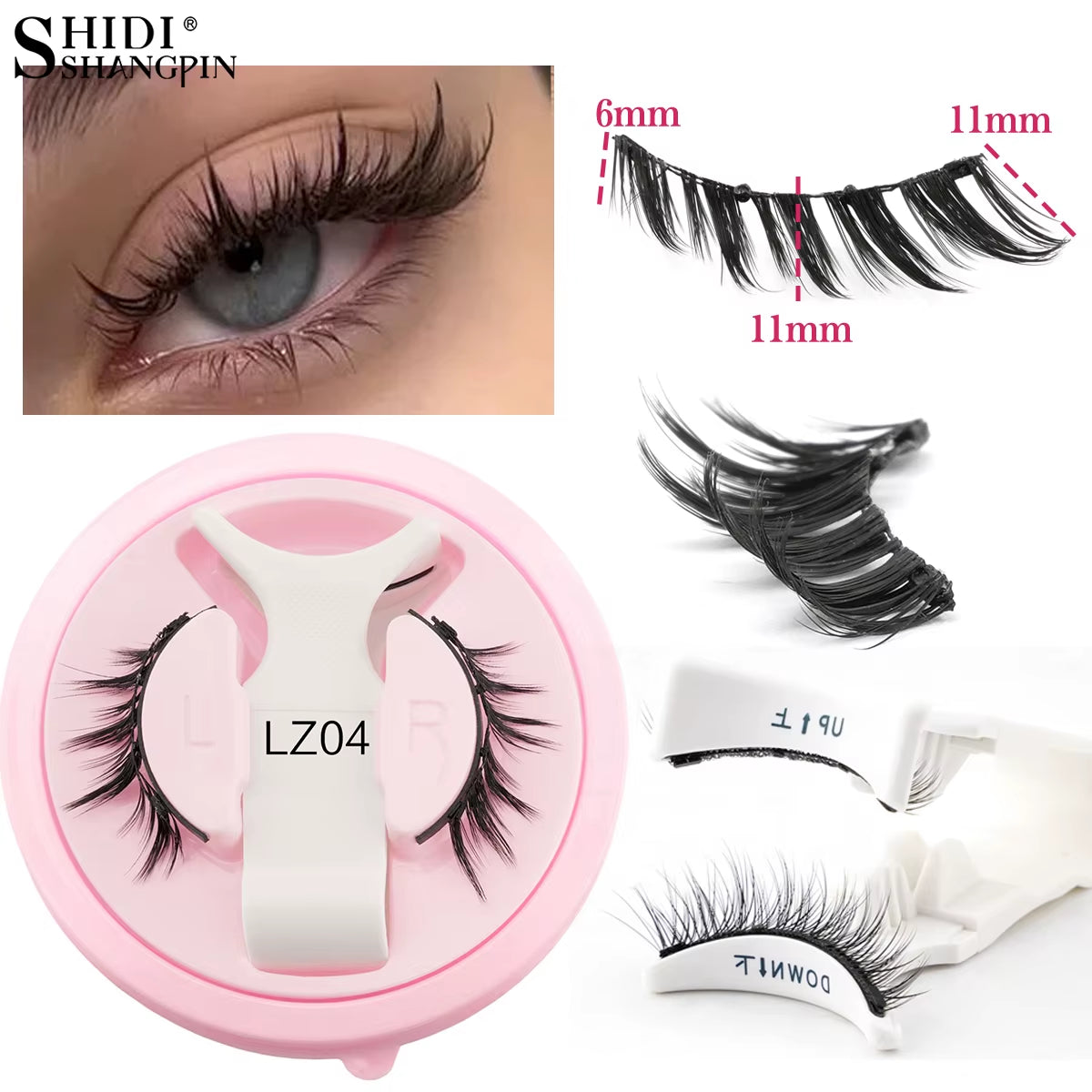 Faux cils magnétiques - Oeil de biche - 1 paire