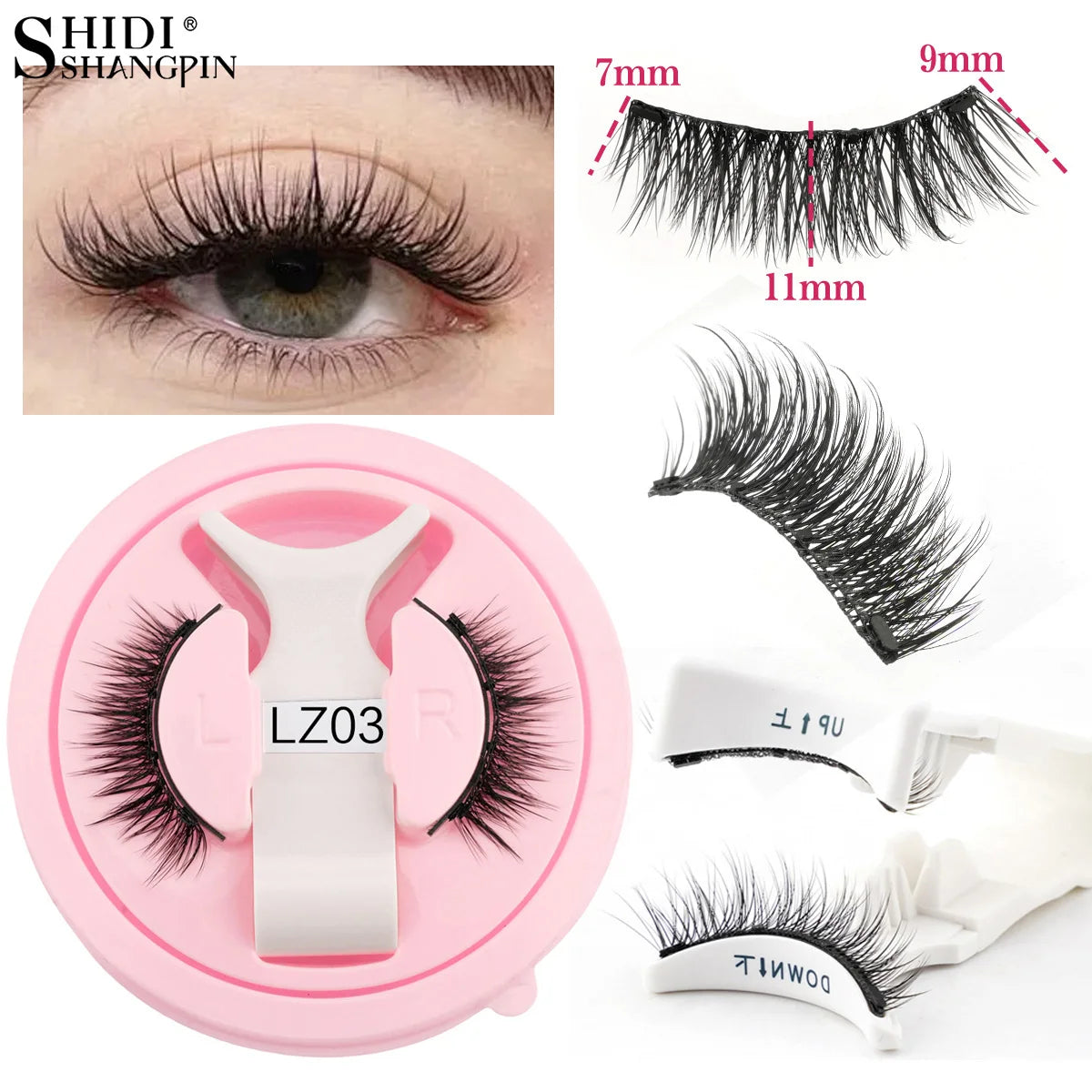 Faux cils magnétiques - Oeil de biche - 1 paire