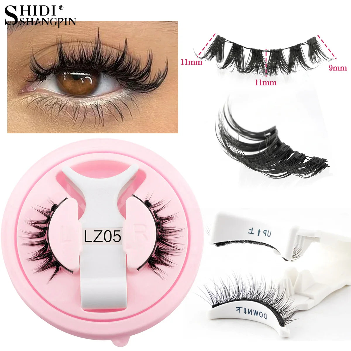 Faux cils magnétiques - Oeil de biche - 1 paire
