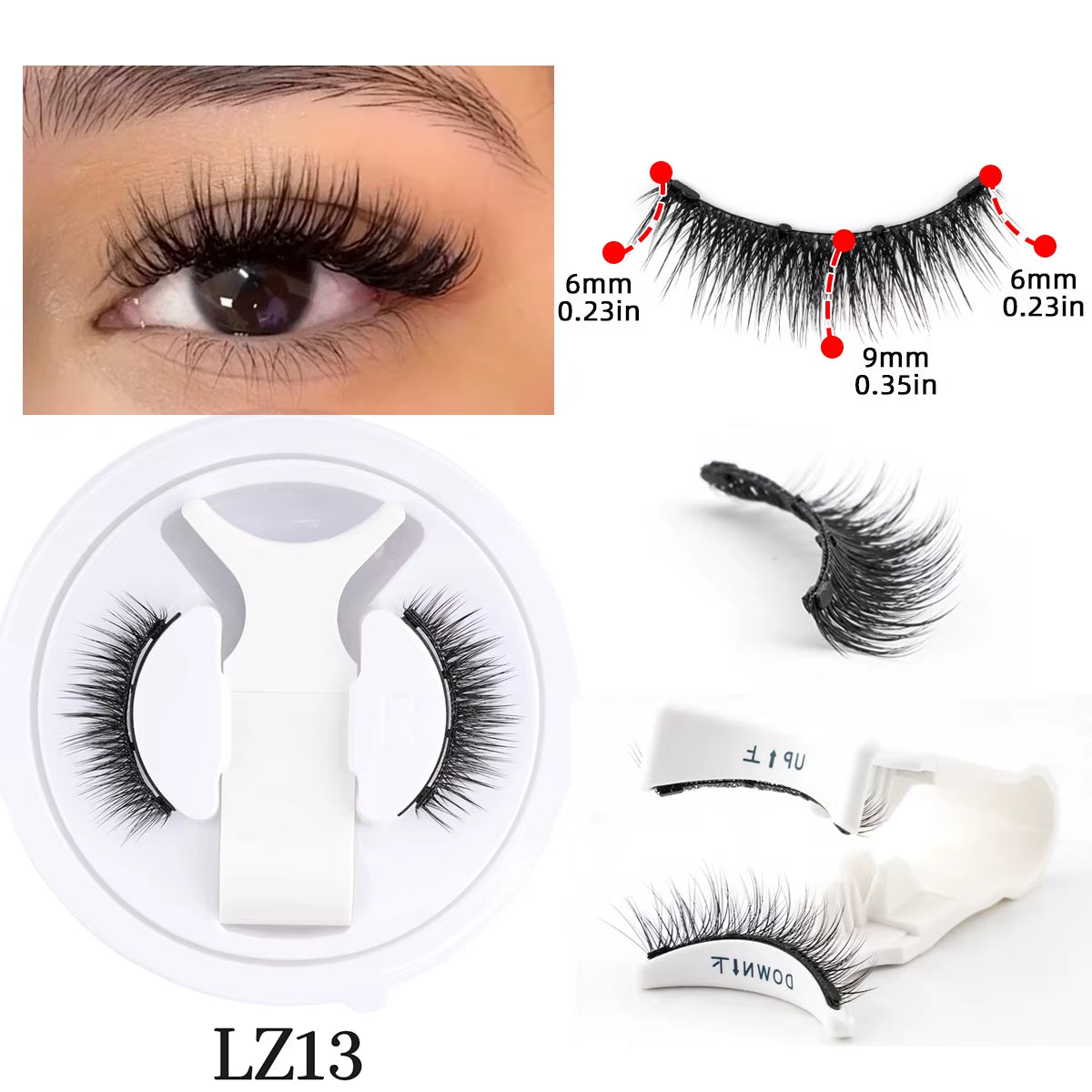 Faux cils magnétiques - Oeil de biche - 1 paire