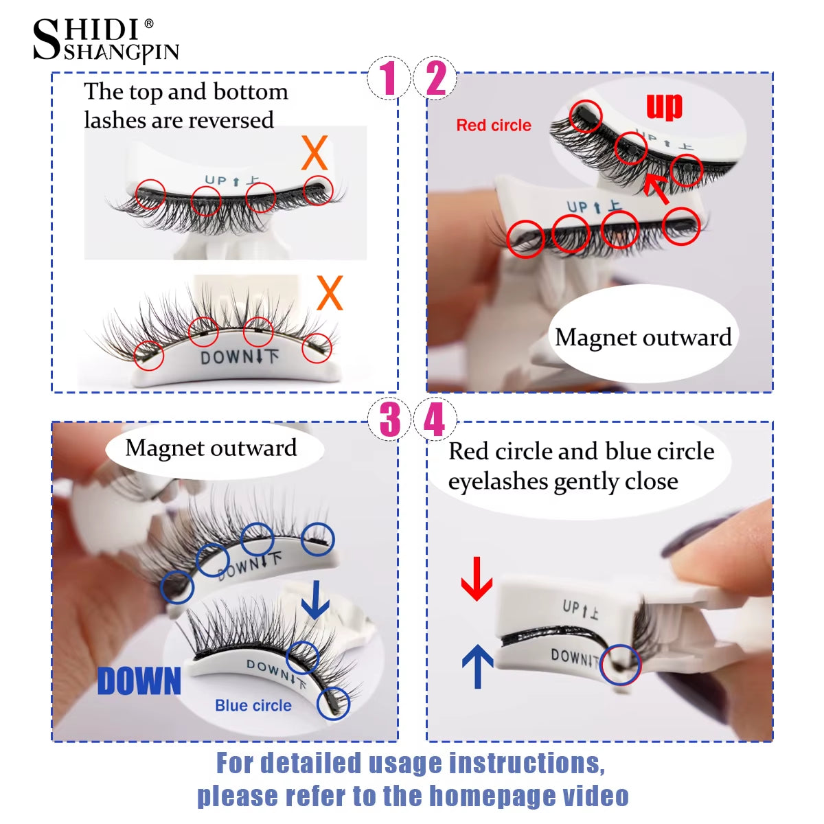 Faux cils magnétiques - Oeil de biche - 1 paire