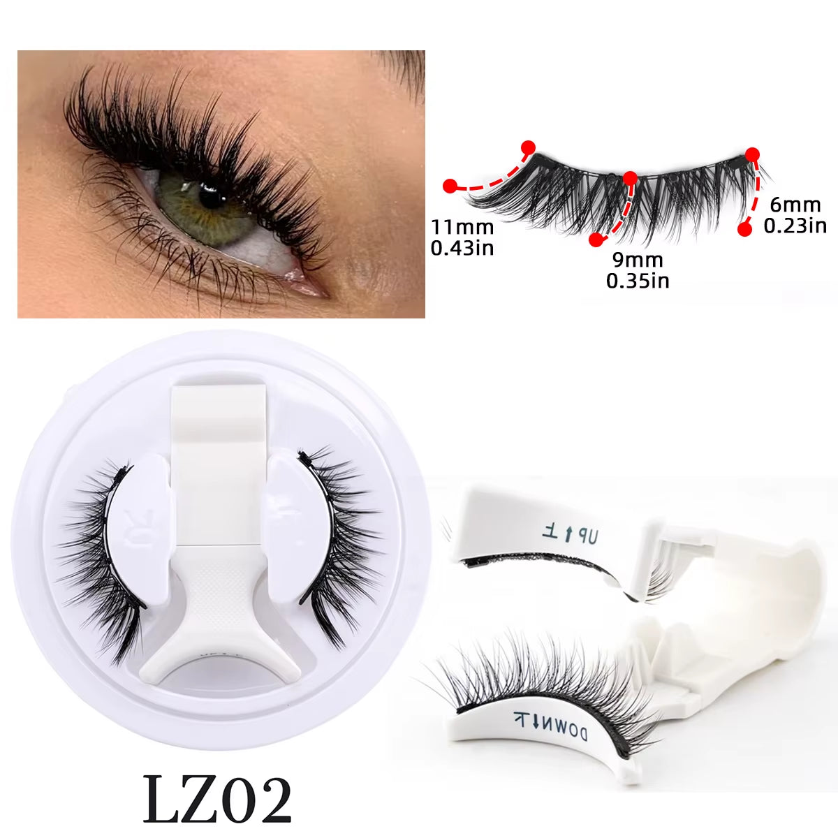 Faux cils magnétiques - Oeil de biche - 1 paire