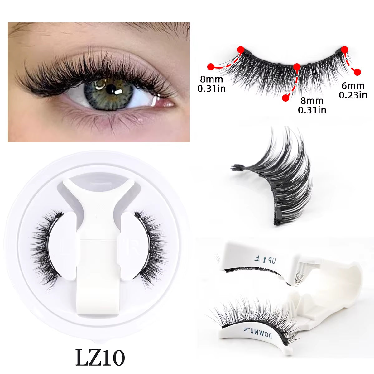 Faux cils magnétiques - Oeil de biche - 1 paire